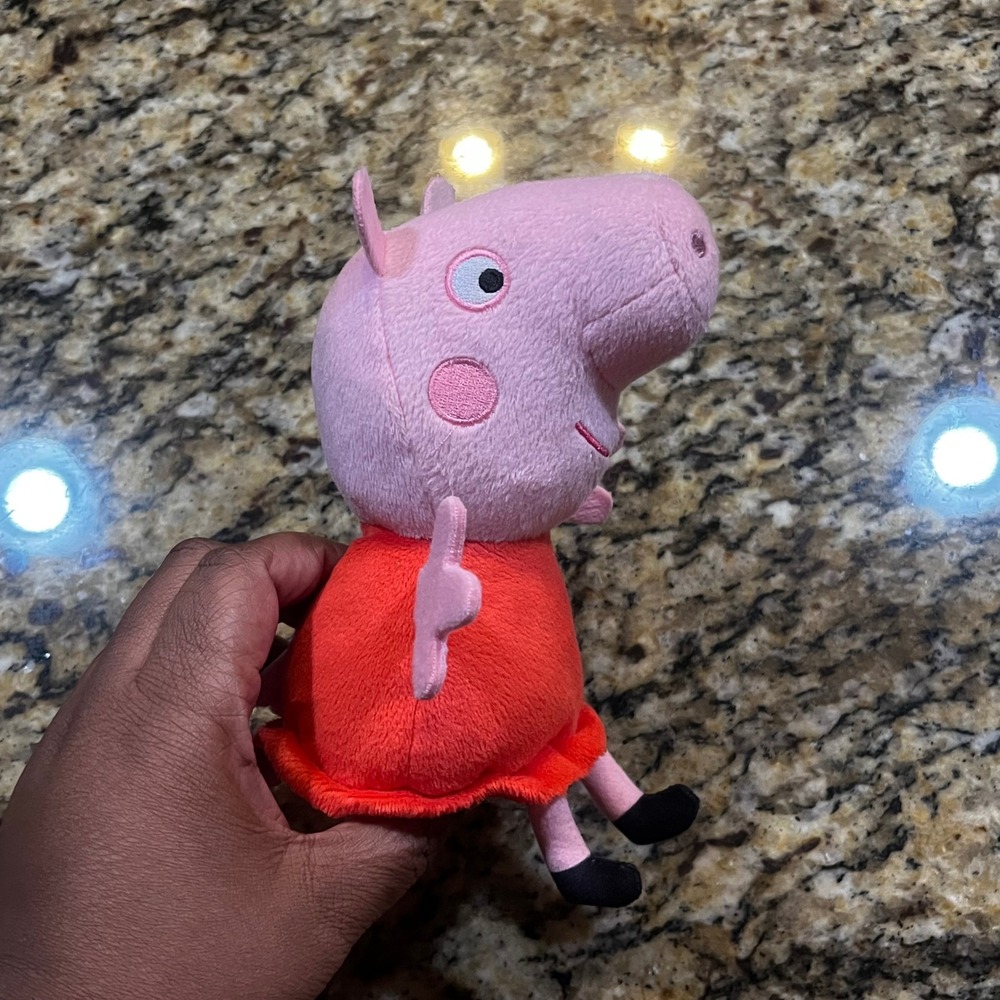 Peppa Pig Plush Stuffed Animal Toy Pink Red Dress 7 Inch Small Soft Doll